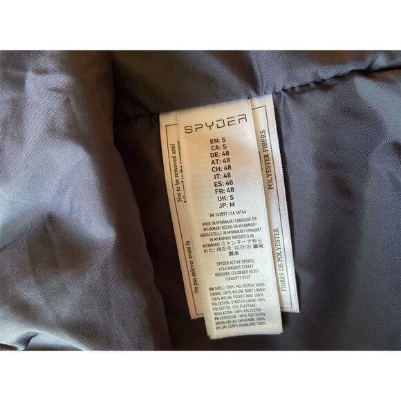 Spyder Blue and Gray Ski Jacket with Yellow Accents - Picture 14 of 16